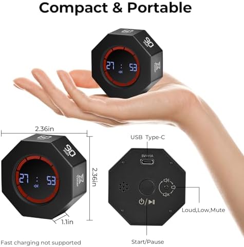 Rechargeable Pomodoro Timer, Small Gravity Timer - Image 3