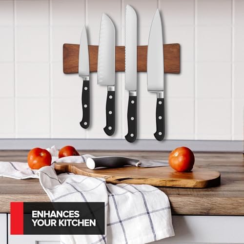 10 Inch Acacia Wood Magnetic Knife Holder - Image 5