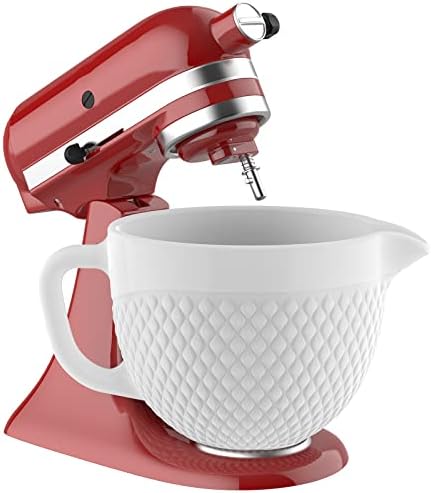 GVODE White Ceramic Mixer Bowl for KitchenAid Stand Mixer, 5 Qt Tilt-Head - Image 6