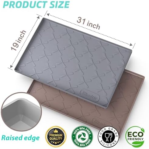 SIKADEER Waterproof Under Sink Mat 31" x 19" Silicone Mat Cabinet Protector - Image 3