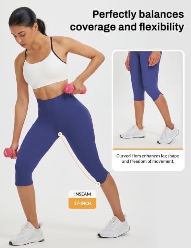 baleaf Womens 17" High Waisted Capri Leggings - Image 3
