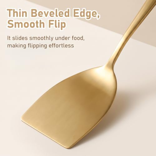 9.72-Inch Mini Spatula Thin Edge Metal Flat Turner Stainless Steel - Image 4