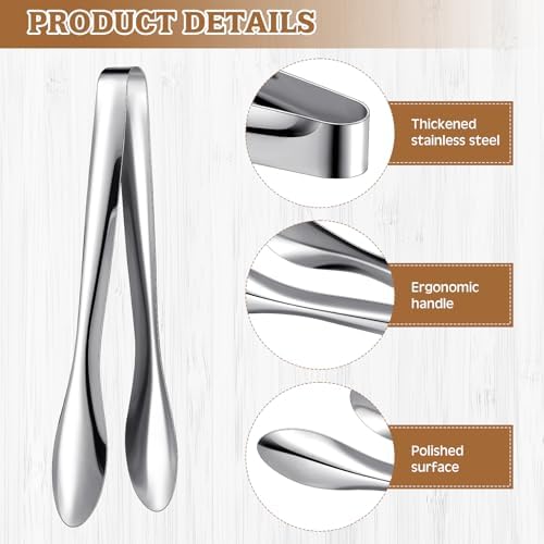 4 Pack Silver Polished Serving Tongs 9 Inch, 12 Inch - Image 4