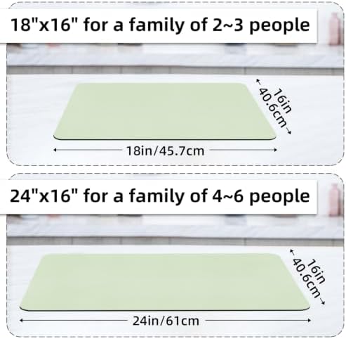 LOPNUR Small Dish Drying Mat for Kitchen Counter, Sage Green - Image 3