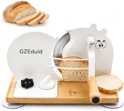 Sourdough Bread Slicer, Hand Crank Solid Wood Base by GZEduld