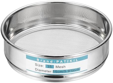 PATIKIL 35 Mesh Lab Sieve, 5.9" Diameter Sifting Screen 304 Stainless Steel by PATIKIL