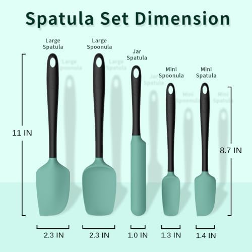 Coukre Silicone Spatula Set of 5, High Temperature Resistant, Food Grade - Image 2
