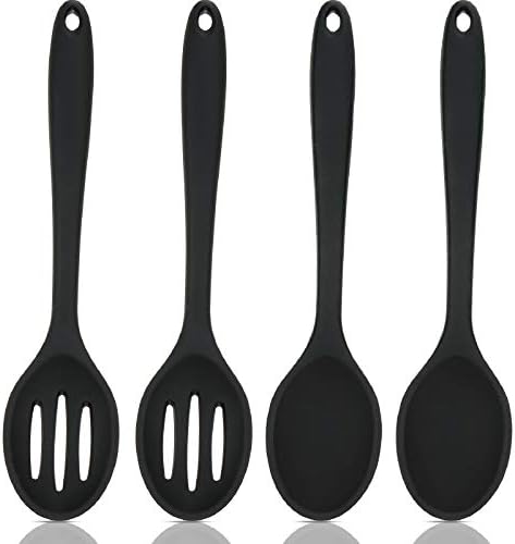 Boao 4 Pcs Silicone Cooking Spoons 10.6 Inch Slotted Nonstick by Boao
