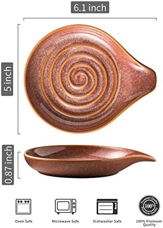 LAUCHUH Spoon Rest for Stove Top, Ceramic Spoon Holder for Kitchen Counter - Image 2