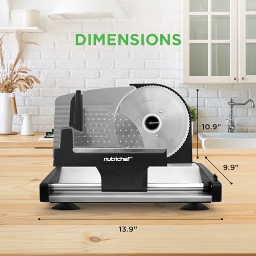 Nutrichef Electric Meat Slicer | 200W Automatic Meat, Deli & Bread Slicer | - Image 6