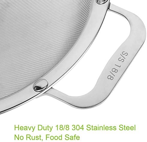 9" Large Mesh Strainer, Stainless Steel 18/8 Extra Fine Quinoa Sieve, - Image 2