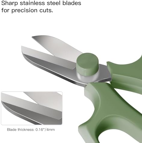 Housolution Flower Scissors, Steel Garden Pruning Shears, Avocado Green - Image 3