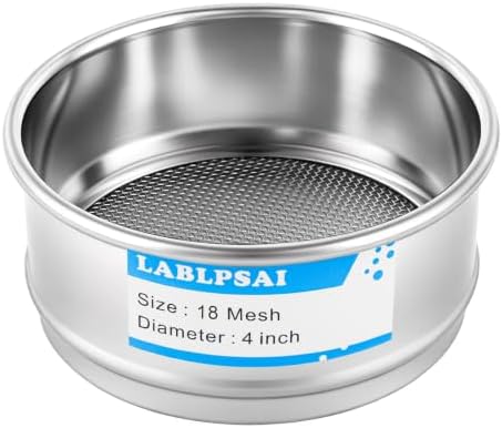 18 Mesh Lab Sieves 4" Diameter 304 Stainless Steel Wire Cloth Test Sieve by LABLPSAI