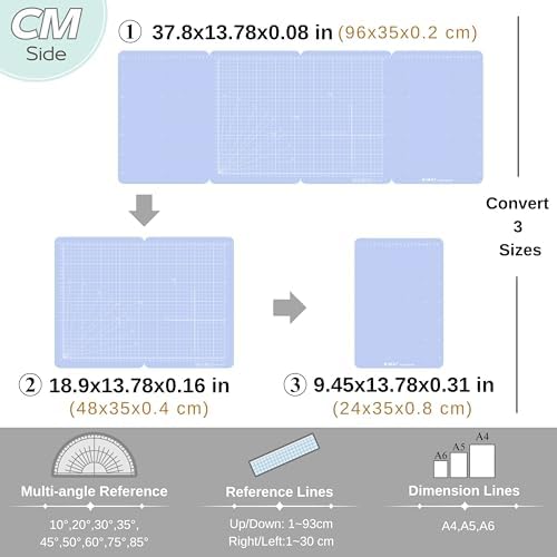 iMAT Flip Cutting Mat M Type Foldable Double-Sided Translucent - Image 3