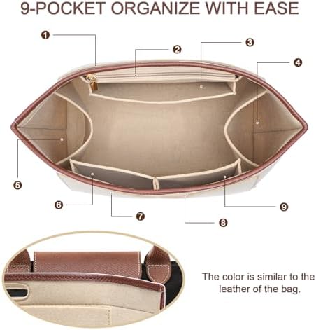 Felt Purse Organizer Insert for Longchamp Le Pliage S Bag Handbag Leather edge - Image 4