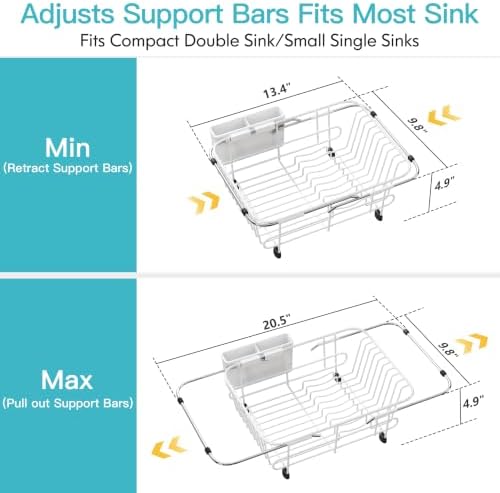 JASIWAY White Dish Drying Rack in Sink - Image 4