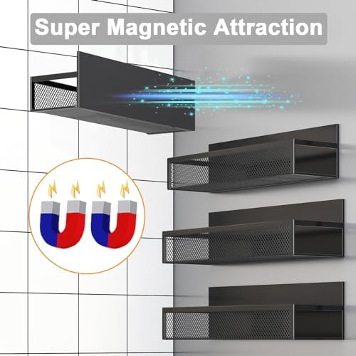 Aufworld Magnetic Spice Rack for Refrigerator, 5 Pack Magnetic Shelf, Moveable - Image 4
