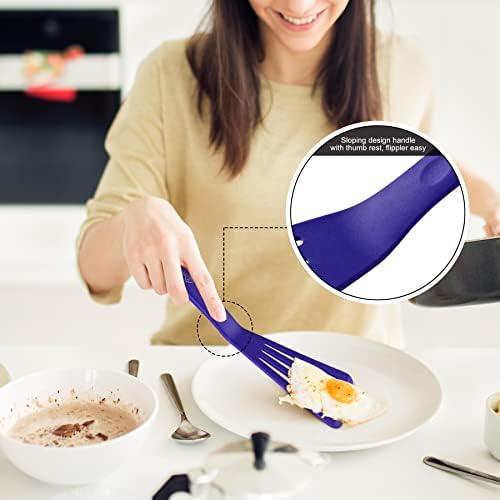 HOTEC 2-Pack Silicone Slotted Fish Turner Spatula Set, Classic Blue - Image 5