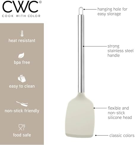 COOK WITH COLOR Silicone Cooking Utensils, Kitchen Utensil Set, Cooking Utensils - Image 7
