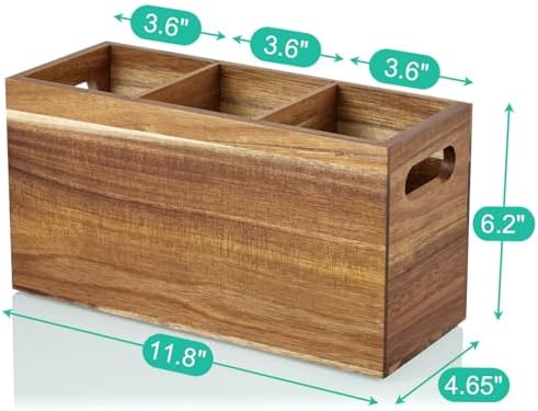 ALELION Acacia Wood Utensil Holder Organizer - Image 7
