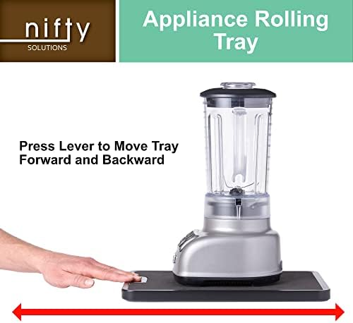 Nifty Small Appliance Rolling Tray, Integrated Rolling System, Non-Slip Pad Top - Image 2