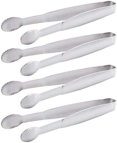 HINMAY 5" Mini Serving Tongs Tiny Stainless Steel Small Tongs by HINMAY