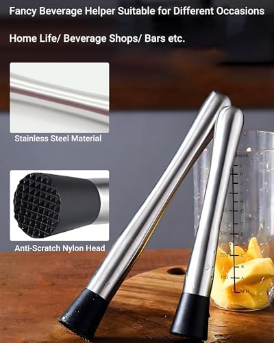 8”Stainless Steel Muddler, 10”Mixing Spoon & Jigger - Image 4