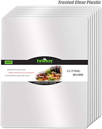 Fotouzy Plastic Cutting Board Set of 7, Frosted Clear Flexible Cutting Mats - Image 7
