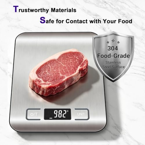 QP Food Scale, 22 lb Digital Kitchen Scale, 1 g/0.1 oz Readability, 7 Units - Image 6
