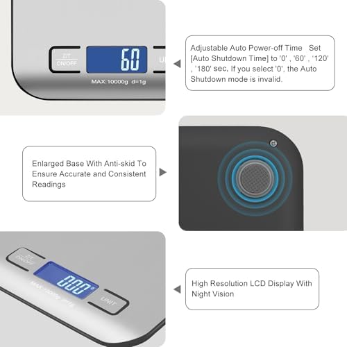 Digital Shipping Scale, Stainless Steel Panel, Accurate Portable Postal Scale - Image 2