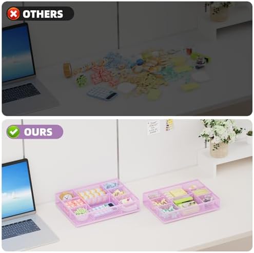 Marbrasse 2 Pack Desk Drawer Organizer, Mesh Drawer Organizer Tray - Image 7