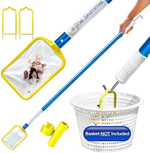 The Skimmie Pool Skimmer Net & Pole 53" by TheSkimmie-TheUltimatePoolCleaningTool
