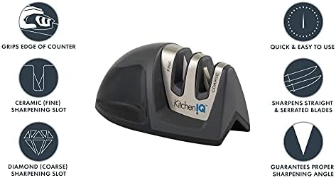 KitchenIQ 50825 | Diamond Deluxe Edge Grip 2-Stage Knife Sharpener | Black | - Image 2