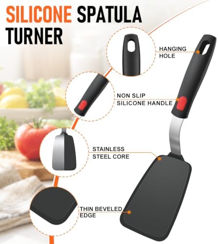 6Pcs Silicone Spatula Turner Set, Heat Resistant Silicone Spatula - Image 3