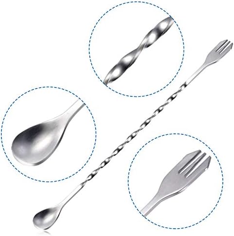 Boao 8 Pcs 10 Inch Long Bar Spoon, Cocktail Mixing Stirrers - Image 3