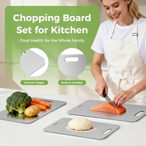 Titanium Cutting Board Set of 3, 100% Double-Sided Titanium Cutting Boards - Image 5