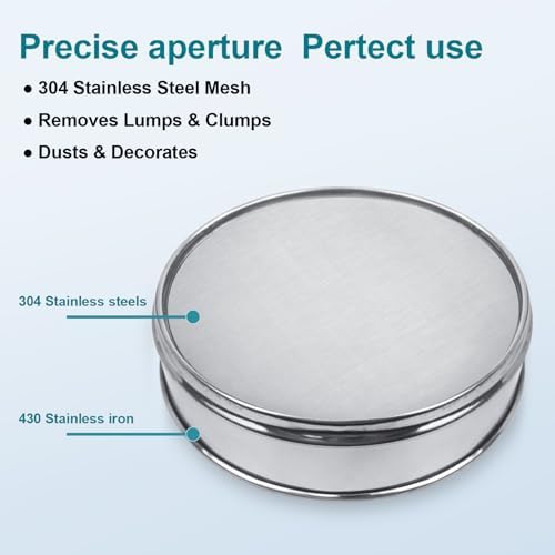 7.9" 304 Stainless Steel Lab Sieve, 60 Mesh Screen Sifter - Image 6