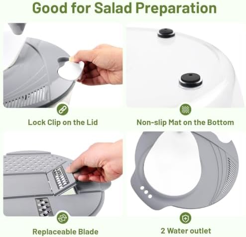 Salad Spinner, 5.3 QT Lettuce Spinner - Image 4
