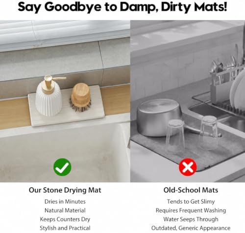 Diatomaceous Earth Sink Organizer Tray Set, Faucet Splash Guard - Image 3