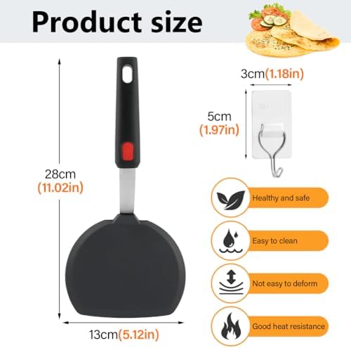 Silicone Pancake Spatula, Heat Resistant Cooking Spatula - Image 2