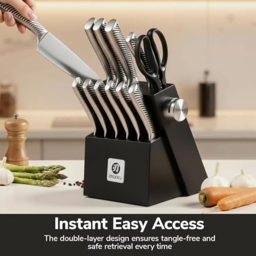 imarku 14-Piece Japanese Gyutou Stainless Steel Knife Set - Image 3
