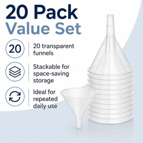 CYEAH 20 Pack Clear Plastic Funnels, 4.7 Inch Wide Mouth Funnels - Image 7