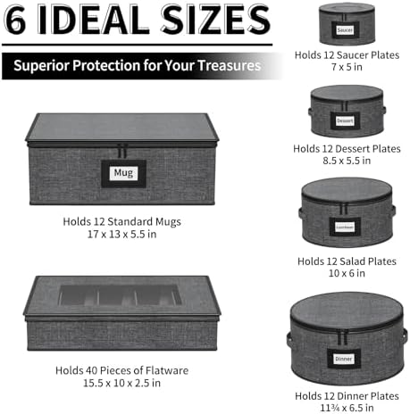 Aokeyee 6-Piece China Storage Containers Set, Hard Shell Moving Boxes - Image 2