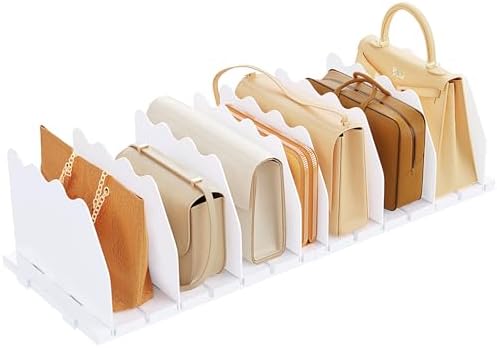 SPACEKEEPER Shelf Divider for Closet, Adjustable Purse Organizers by SPACEKEEPER