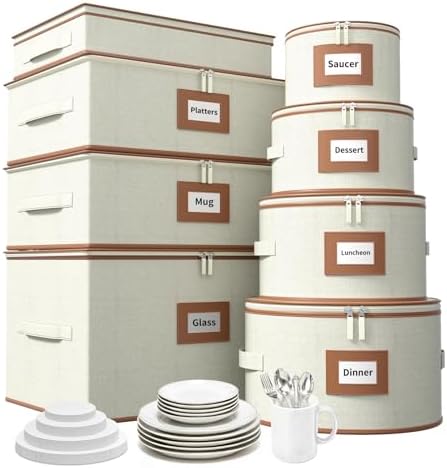 Aokeyee 8-Piece China Storage Containers Set, Hard Shell Moving Boxes by Aokeyee
