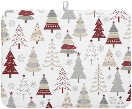 Christmas Tree Dish Drying Mat for Kitchen Counter Christmas Pine Tree Dish by Kawani