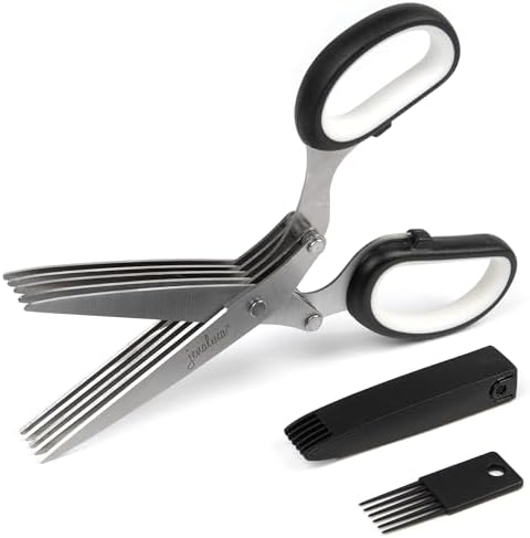 Jenaluca 5-Blade Herb Scissors, Stainless Steel Kitchen Shears by Jenaluca
