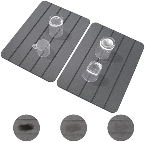 Stone Drying Mat for Kitchen Counter, Double-Sided Diatomaceous Earth Dish by EnjoyLifewithBlaithom