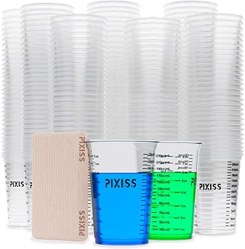 Disposable Epoxy Resin Mixing Cups Clear Plastic 10-Ounce by PIXISS