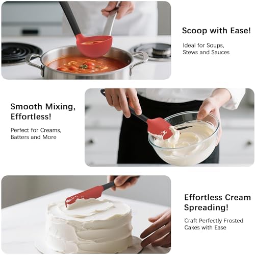 Coukre Silicone Kitchen Cooking Utensils Set, Heat Resistant - Image 4